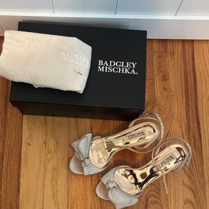 Badgley Mischka Glittering Silver Heels